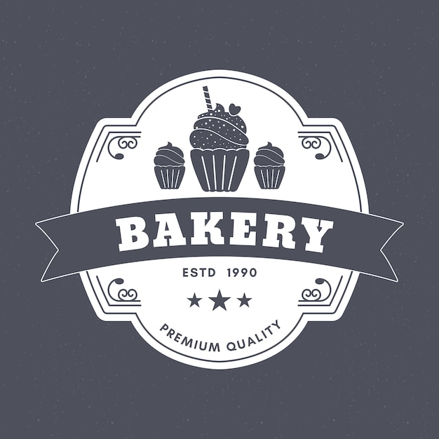 Kostenloser Vektor retro bäckerei logo konzept