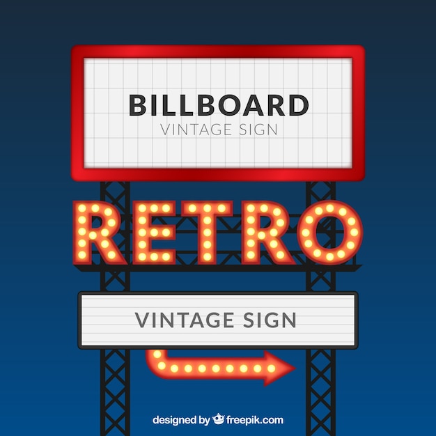 Kostenloser Vektor retro billboard-vorlage