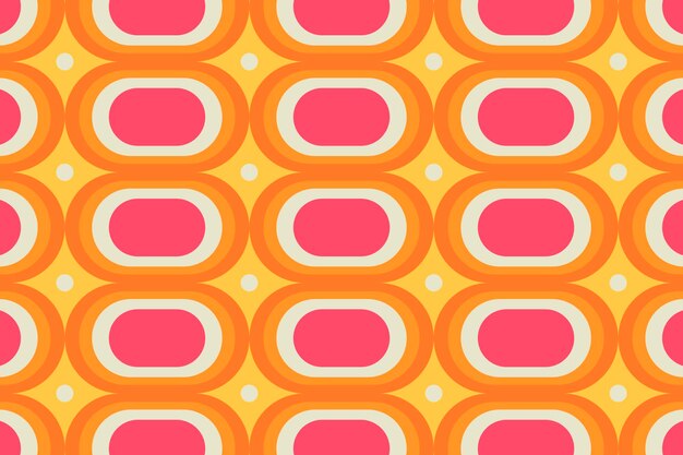 Retro bunter Hintergrund, geometrischer ovaler Formvektor