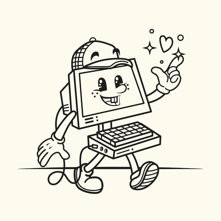 Kostenlose Vektor retro-cartoon-farbgebung