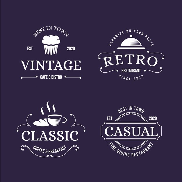 Retro-Design für Logo-Sammlung