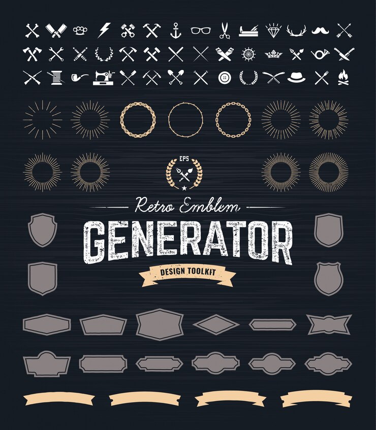 Kostenlose Vektor retro emblem-generator
