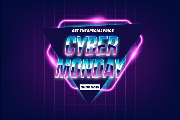 Retro futuristische cyber montag verkauf promo