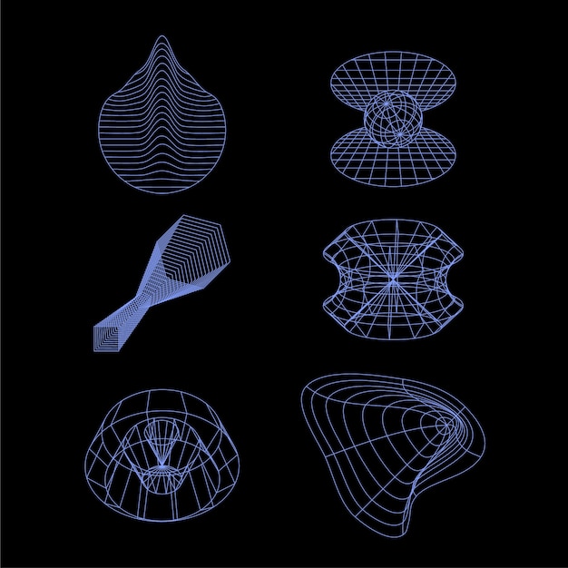 Retro-futuristisches 3D-Mesh-Element