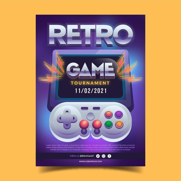 Retro Gaming Poster Vorlage