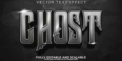 Kostenloser Vektor retro ghost texteffekt editable horror und beängstigender textstil