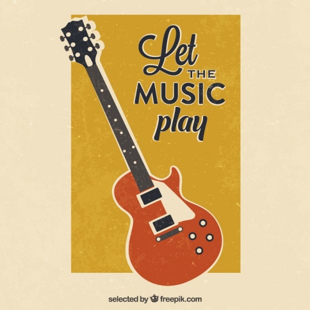 Retro gitarren-plakat