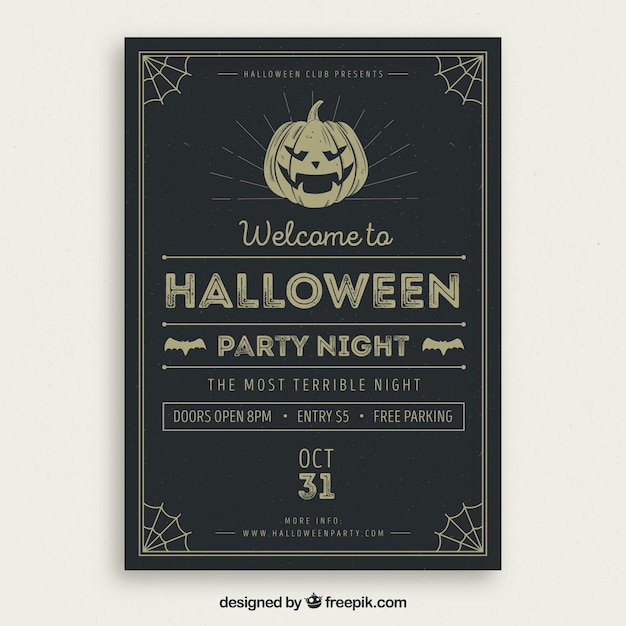 Retro halloween-partyplakat