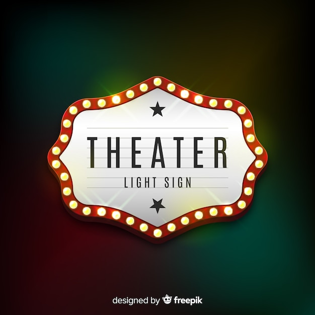 Retro licht theater zeichen