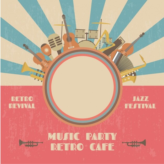 Retro Musik-Party-Plakat