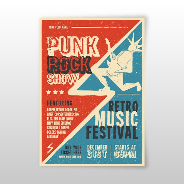 Retro Musik Plakat Vorlage