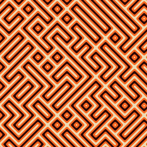 Retro-stil abstrakter labyrinth-muster-hintergrund