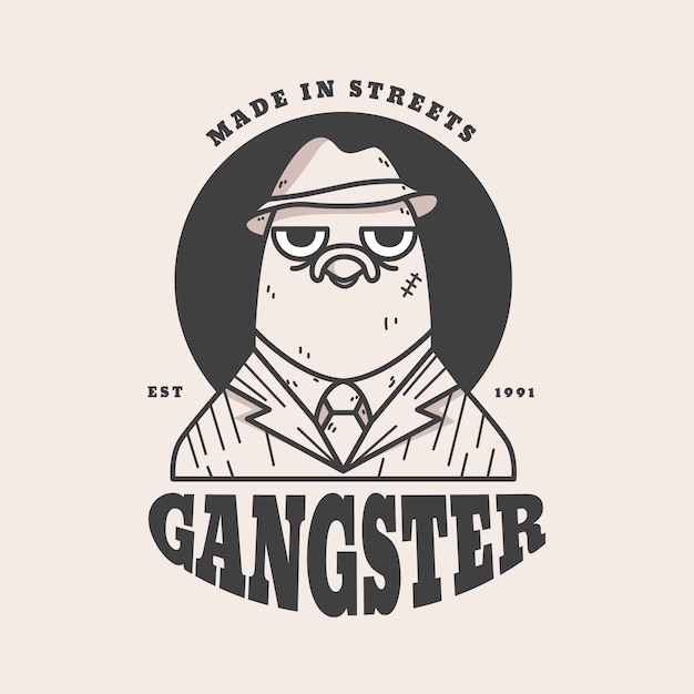 Retro-Stil für Gangster-Logo