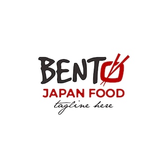 Retro-stil-logo-design für bento japan food logo premium-vektor