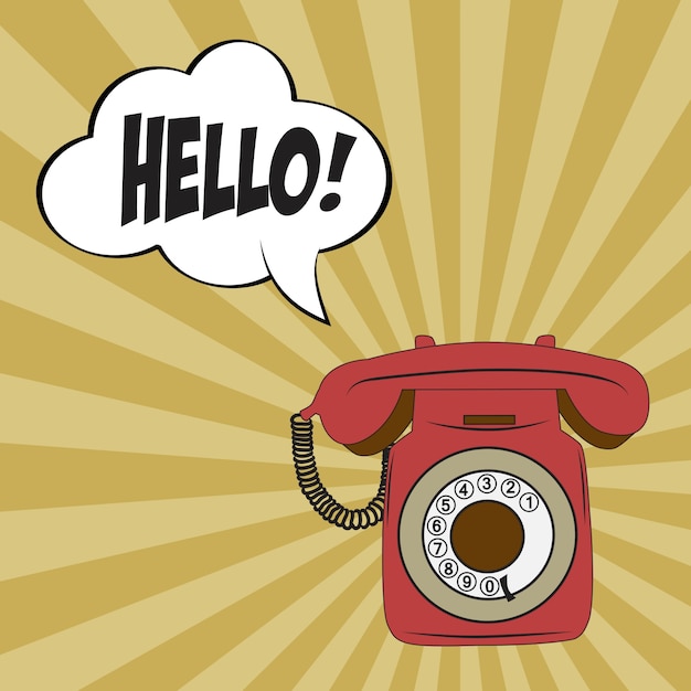 Retro telefon illustration