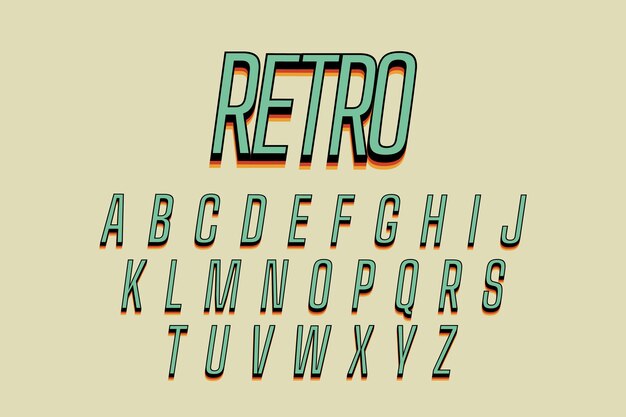 Retro- Thema des Alphabetes 3d