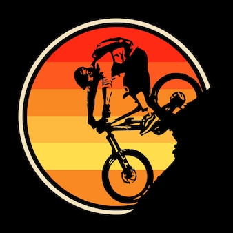 Retro vintage mountain cycling t-shirt design