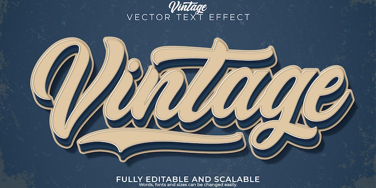 Kostenlose Vektor retro vintage text-effekt bearbeitbar 70er und 80er jahre textstil