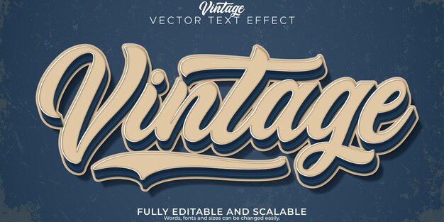 Retro Vintage Text-Effekt bearbeitbar 70er und 80er Jahre Textstil