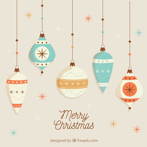 Retro Weihnachtskugeln Hintergrund
