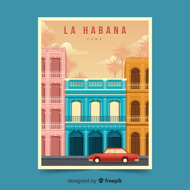 Retro werbeplakat von la habana