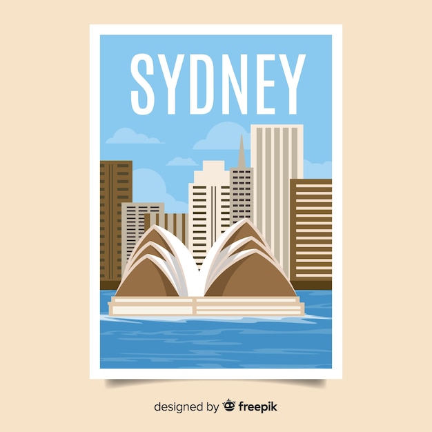 Kostenloser Vektor retro werbeplakat von sydney