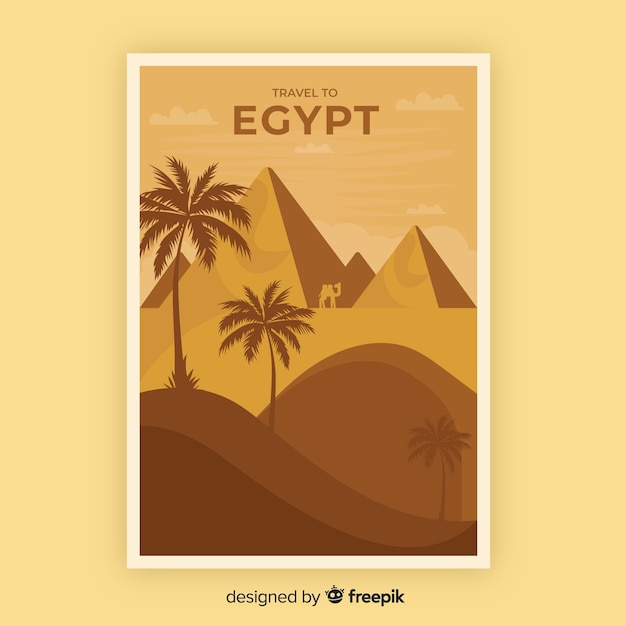 Retro werbeplakat vorlage von ägypten