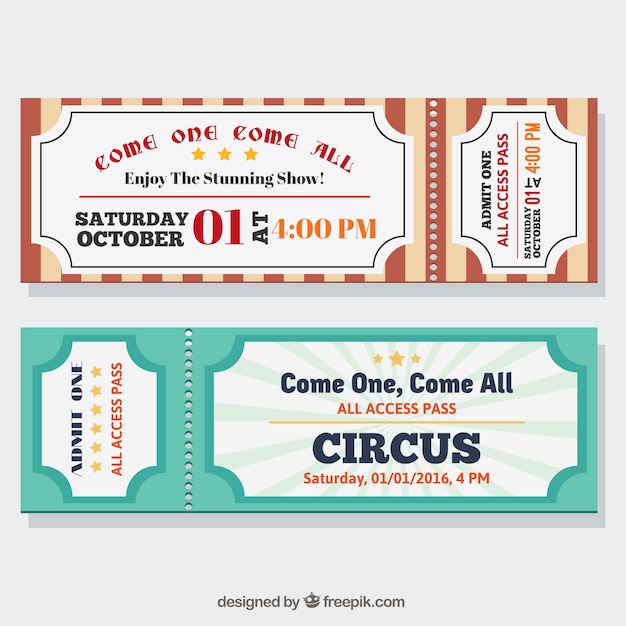 Retro-zirkus-tickets