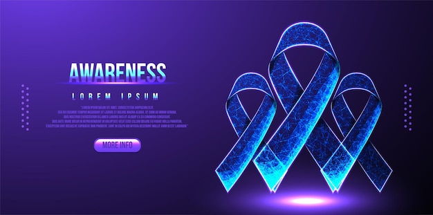 Ribbon awareness low poly