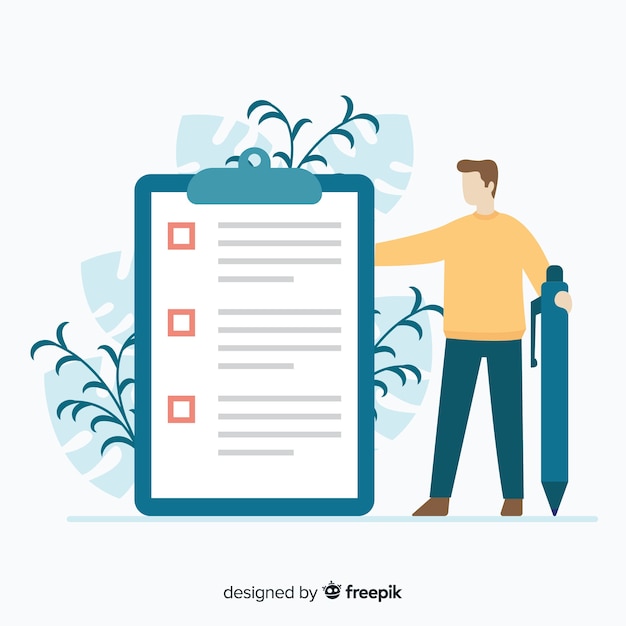 Kostenloser Vektor riesencheckliste abbildung