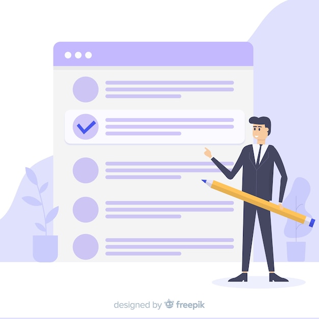 Kostenloser Vektor riesencheckliste