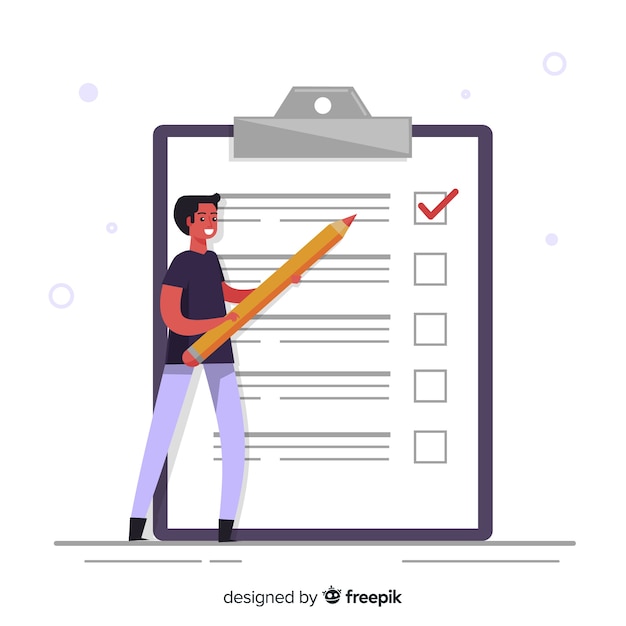 Kostenloser Vektor riesige checkliste