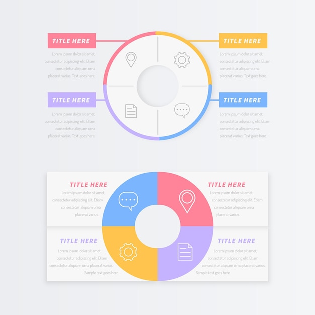 Kostenloser Vektor ring design infografik sammlung