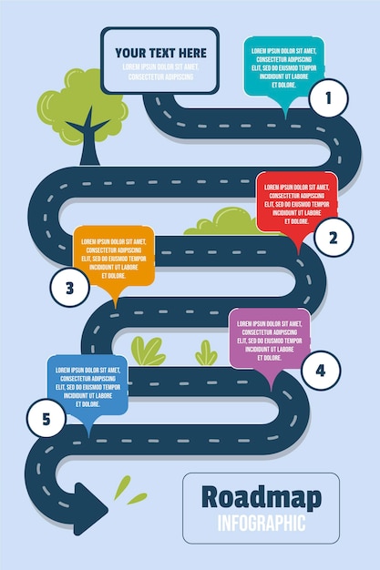 Kostenloser Vektor roadmap-infografik-vorlage