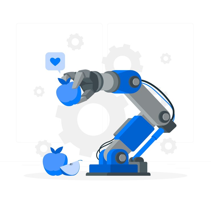 Kostenlose Vektor roboterarm-konzeptillustration