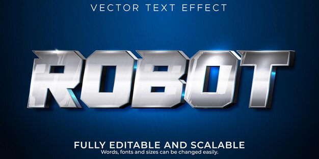 Robotertexteffekt, bearbeitbarer Metallic- und Technologietextstil