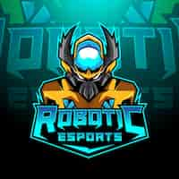 Kostenloser Vektor robotic esports gaming-logo-design