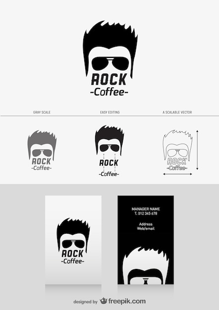 Kostenloser Vektor rock-kaffee-logo