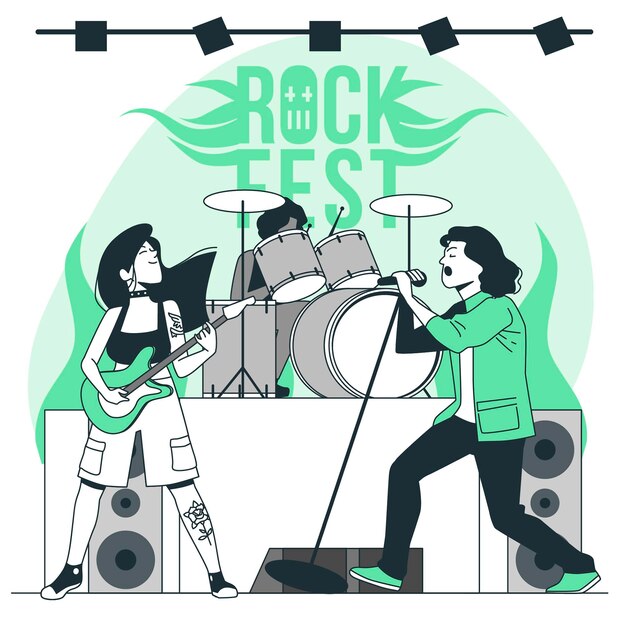 Rockband-konzeptillustration