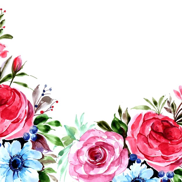 Romantische Hochzeitseinladung mit buntem Blumenkartenhintergrund
