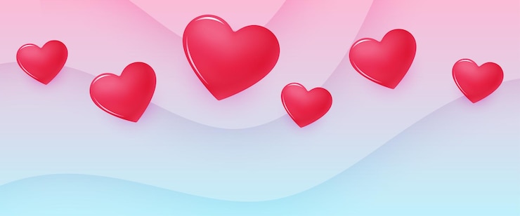 Kostenlose Vektor romantisches herzbanner für social-media-posts zum valentinstag