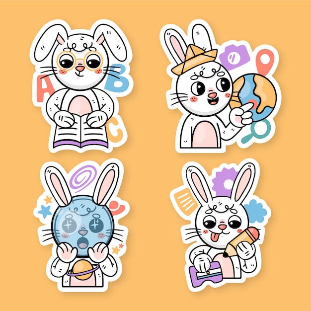 Ronnie der hase-sticker-set