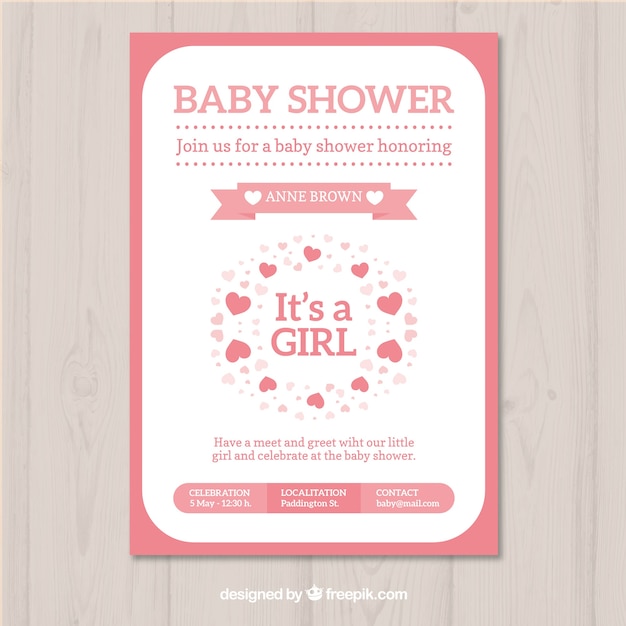 Rosa baby-dusche-design