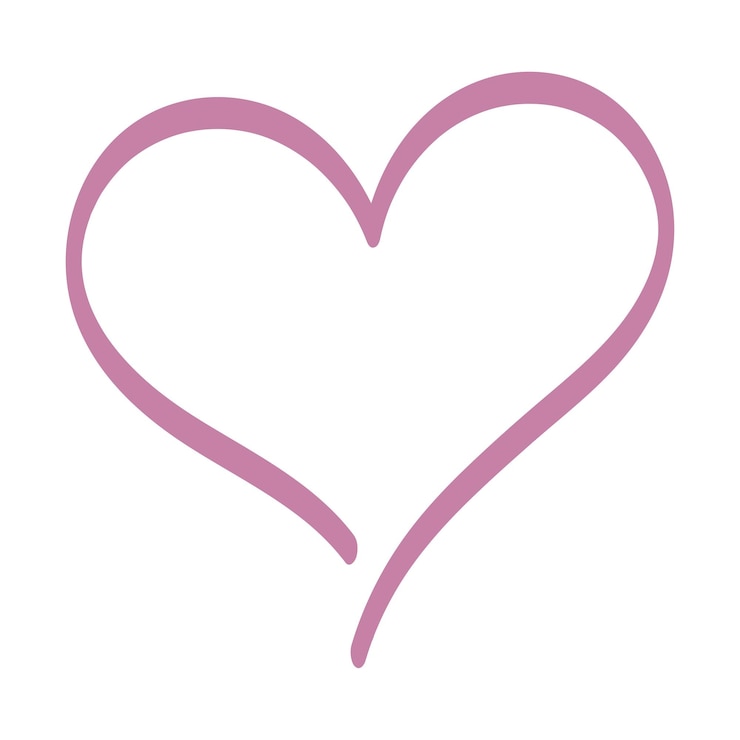 Kostenlose Vektor rosa kalligraphie herz