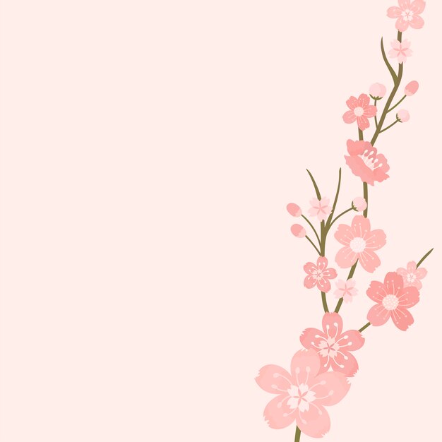 Rosa Kirschblüten-Hintergrundvektor