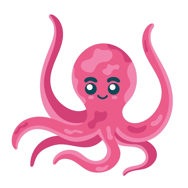 Kostenloser Vektor rosa oktopus-meerestier