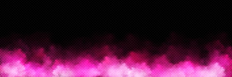 Kostenlose Vektor rosa rauch auf transparenten sternen am nachthimmel