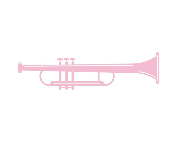Kostenlose Vektor rosa trompeteninstrument musical