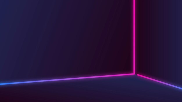 Rosa und lila Neonlinien auf einem dunklen Hintergrundvektor