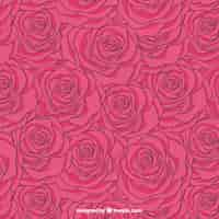 Kostenloser Vektor rosen-muster in rosa ton